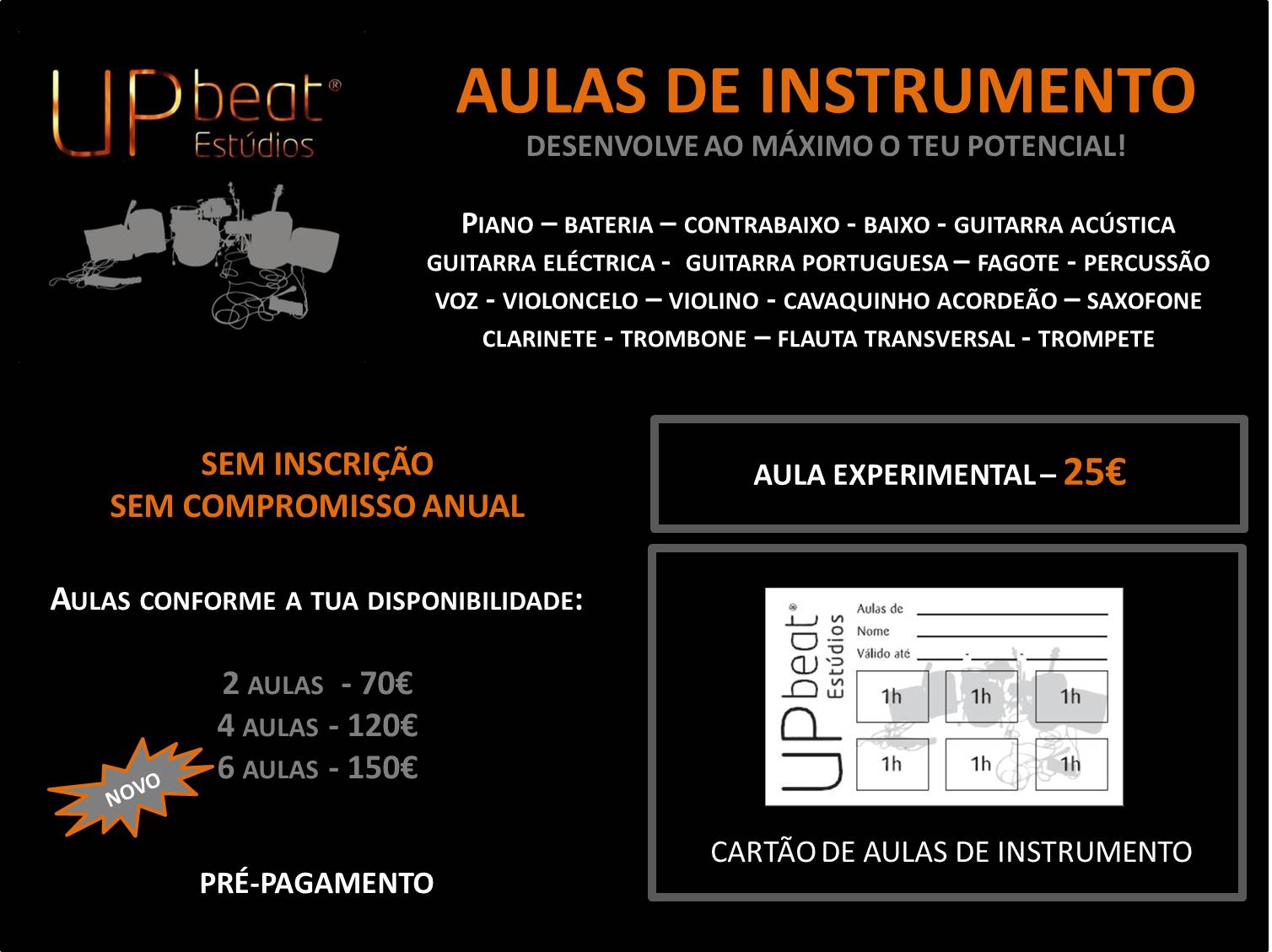 Aulas de instrumento Lisboa - Desde 25€/cada 