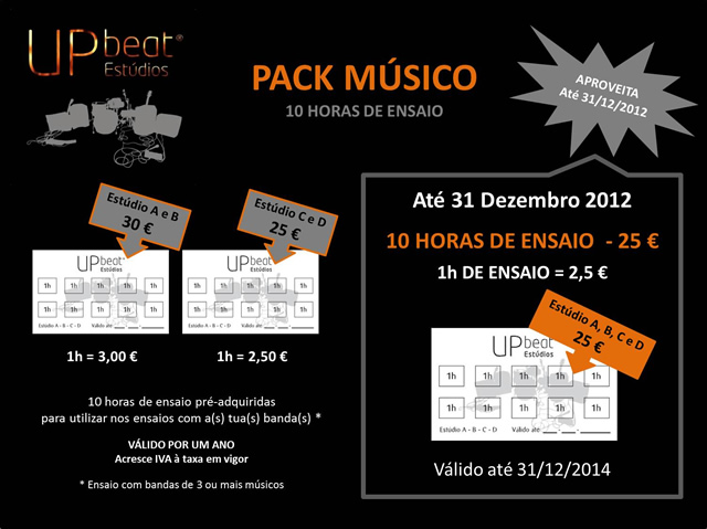 pack musico - sala de ensaios 